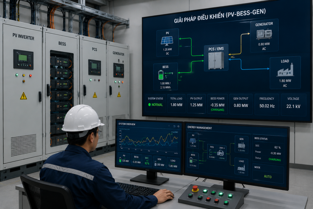 Giải pháp điều khiển (PV-BESS-GEN)